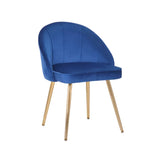 Golden Legged Royal Blue Velvet Accent Chair - Decor Smart
