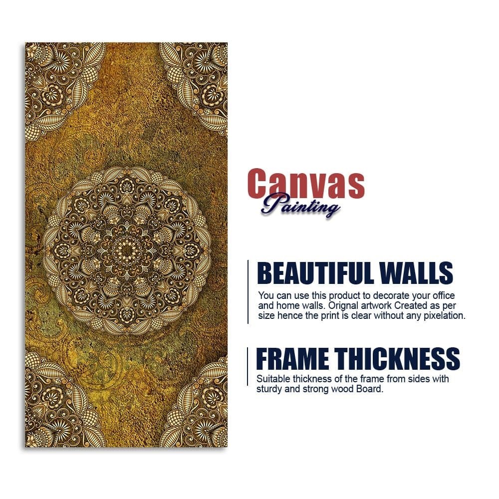 Golden Mandala Design Art Canvas Wall Painting - Decor Smart