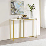 Golden Metallic Rectangular Shaped Designer Console Table - Decor Smart