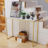 Golden Metallic Rectangular Shaped Designer Console Table - Decor Smart