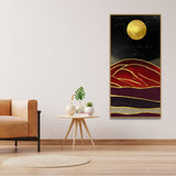 Golden Mountain lines Art Premium Canvas Wall Painting - Decor Smart
