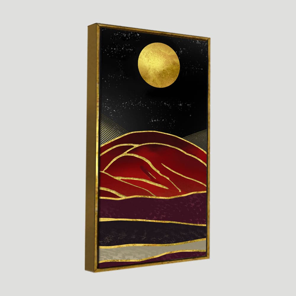 Golden Mountain lines Art Premium Canvas Wall Painting - Decor Smart