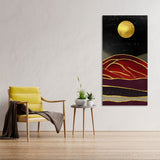 Golden Mountain lines Art Premium Canvas Wall Painting - Decor Smart