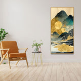 Golden Mountain Scenery of Mount Fuji Premium Wall Painting - Decor Smart