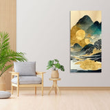 Golden Mountain Scenery of Mount Fuji Premium Wall Painting - Decor Smart