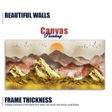 Golden Mountains and Birds Scenery Premium Canvas Wall Painting - Decor Smart