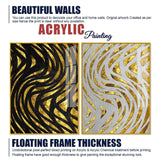 Golden Patterns Acrylic Floating Wall Painting Set of 2 - Decor Smart