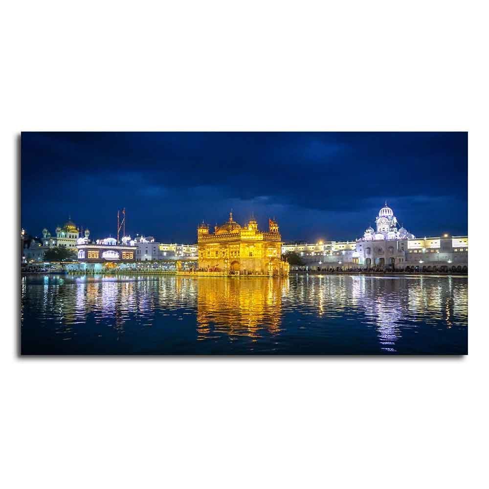 Golden Temple in Evening Canvas Wall Painting - Decor Smart