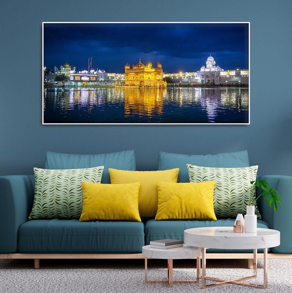 Golden Temple in Evening Canvas Wall Painting - Decor Smart
