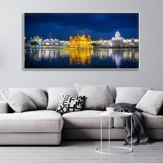 Golden Temple in Evening Canvas Wall Painting - Decor Smart