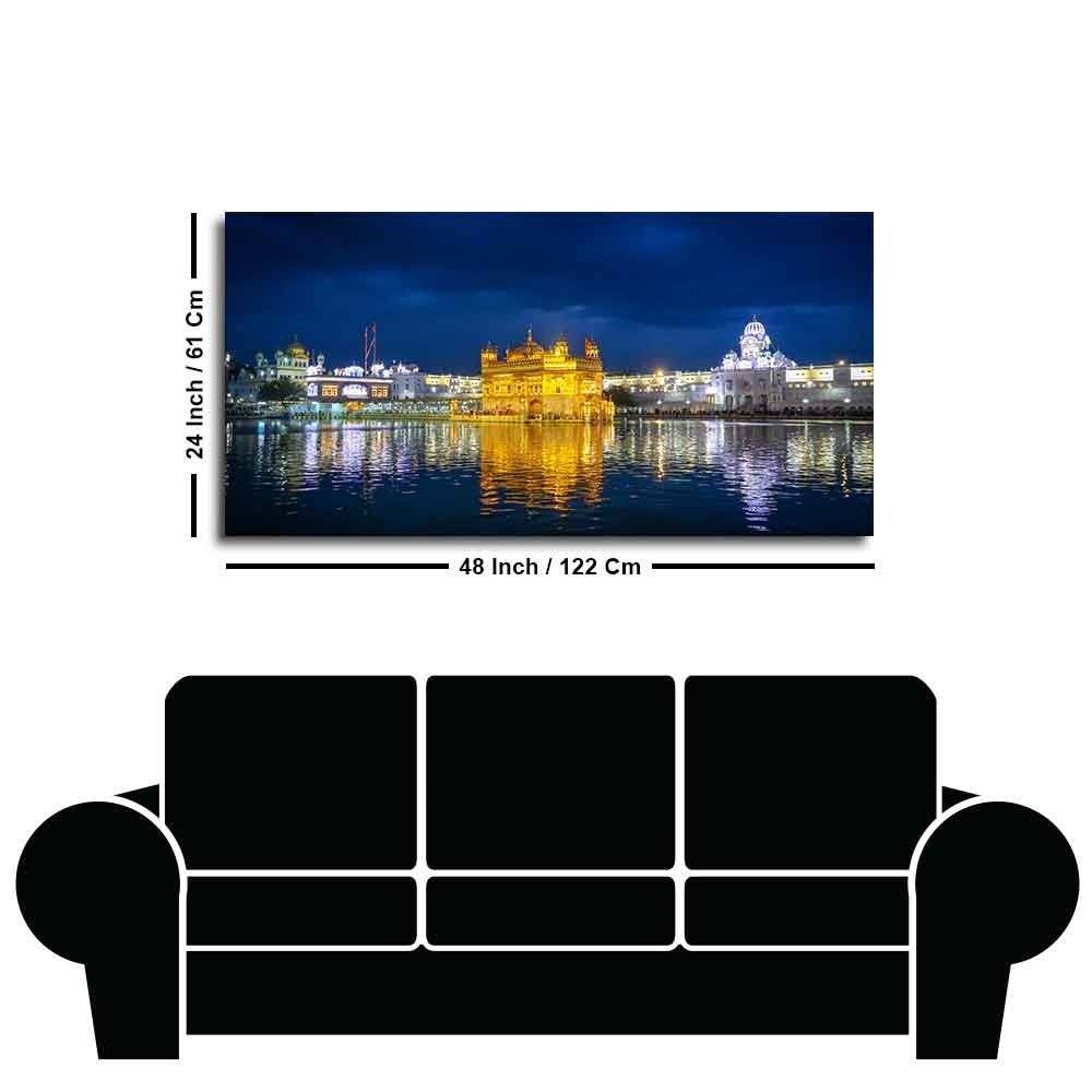 Golden Temple in Evening Canvas Wall Painting - Decor Smart