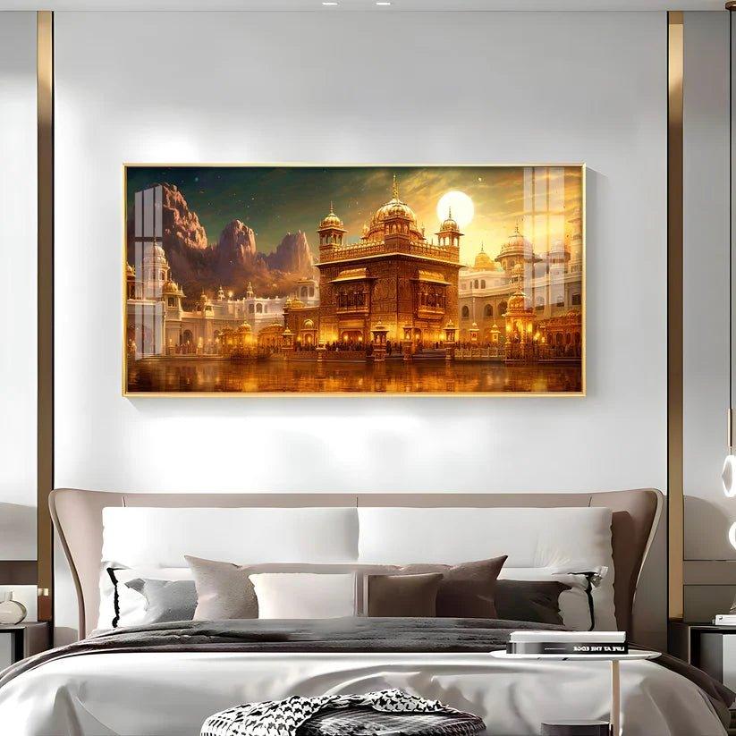 Golden Temple Premium Acrylic Floating Wall Painting - Decor Smart
