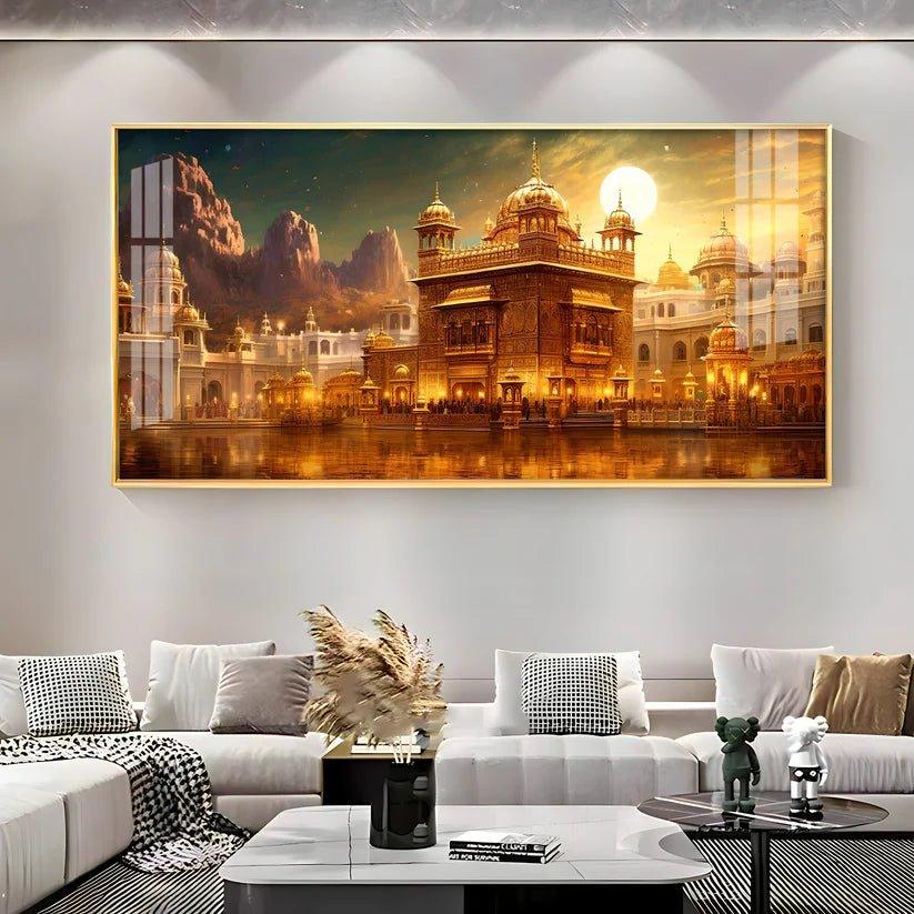 Golden Temple Premium Acrylic Floating Wall Painting - Decor Smart