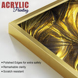 Golden Texture Acrylic Floating Wall Painting Set of 2 - Decor Smart