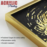 Golden Textured Acrylic Floating Wall Painting Set of 2 - Decor Smart