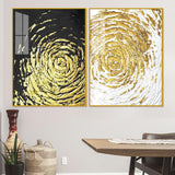 Golden Textured Acrylic Floating Wall Painting Set of 2 - Decor Smart