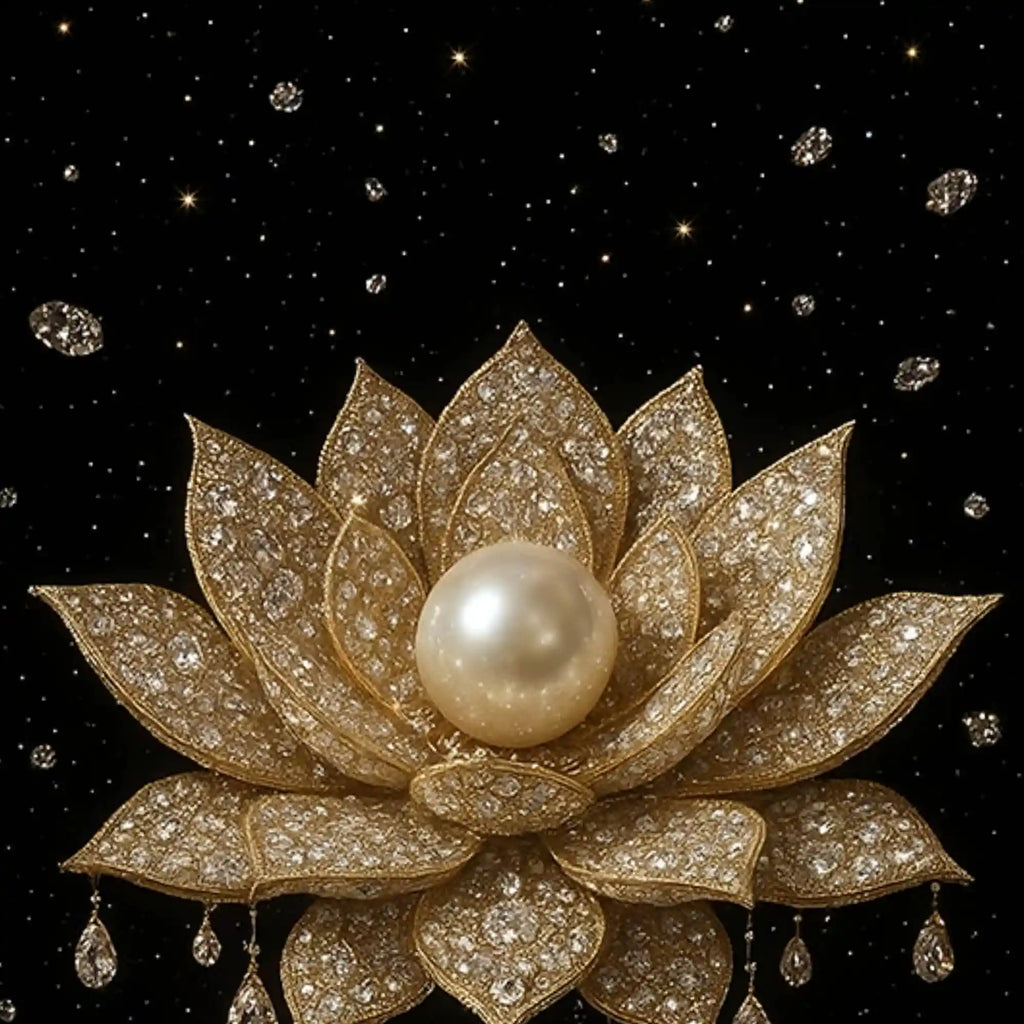 Golden Tree of Life, Divine Lotus & Royal Peacock Floating Frame Crystal Wall Painting Set of 3