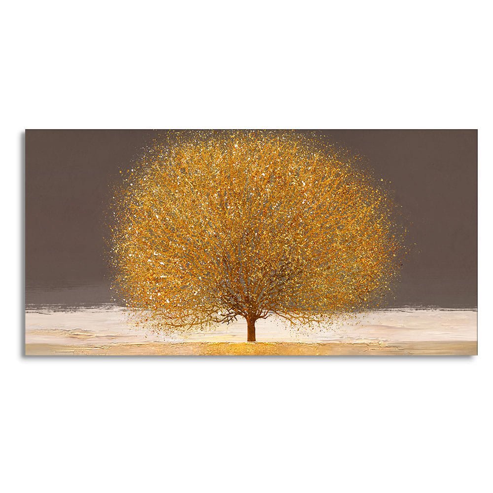 Golden Tree with Elements of gold textures Wall Painting - Decor Smart