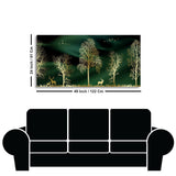 Golden Trees and Deer Modern Art Premium Wall Painting - Decor Smart