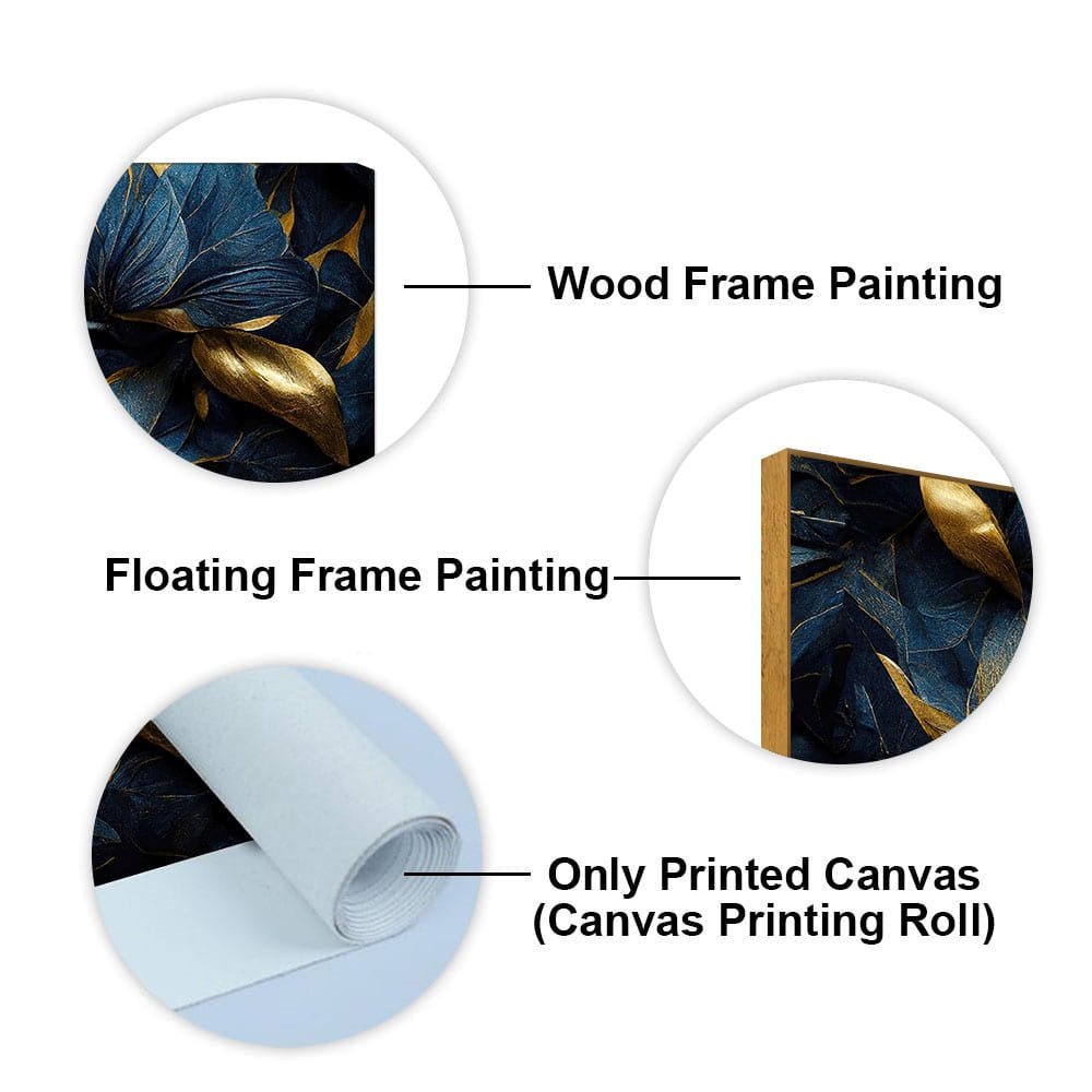 Golden Tropical leaves Canvas Wall Painting - Decor Smart