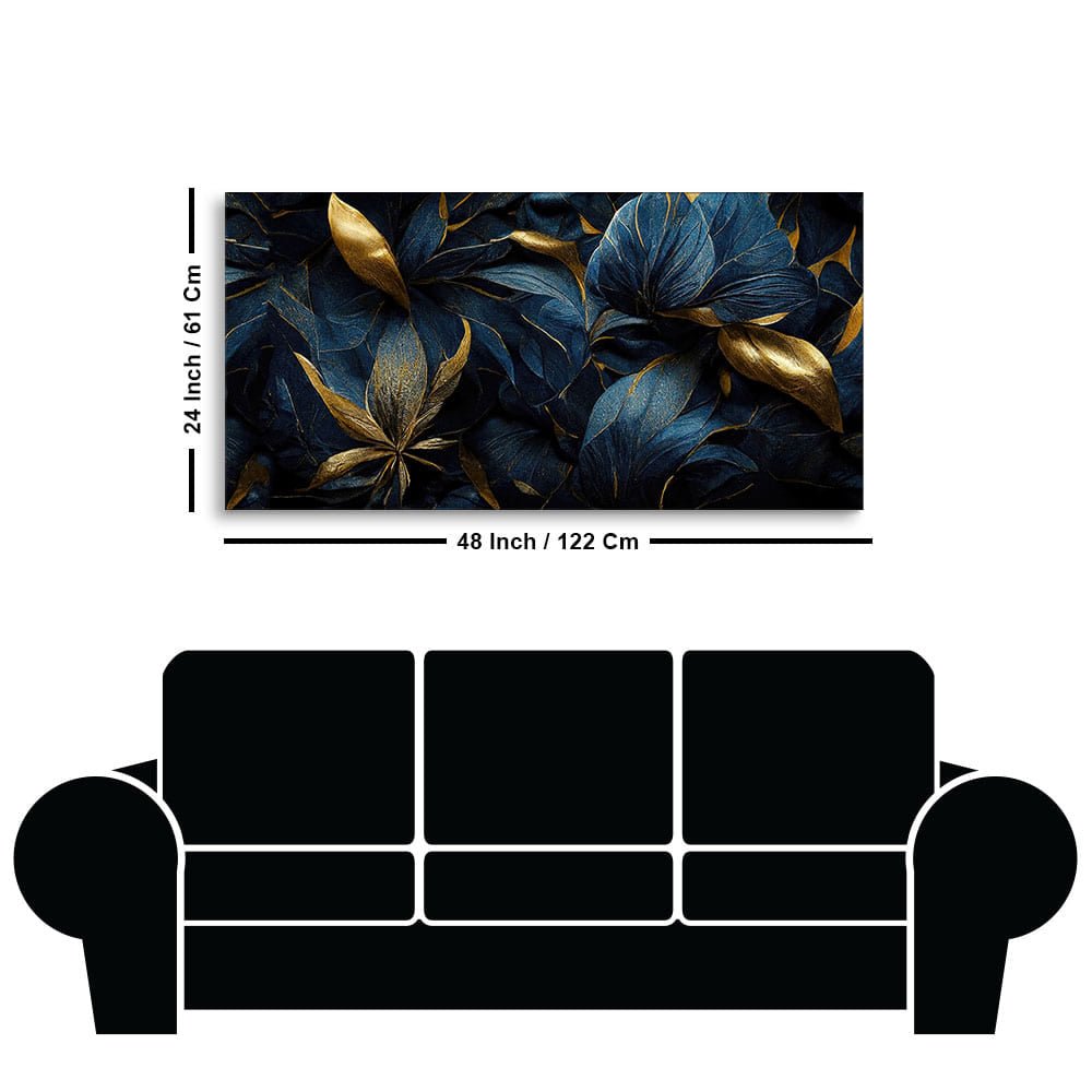 Golden Tropical leaves Canvas Wall Painting - Decor Smart