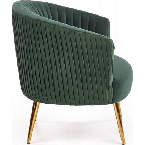 Green Cocooned Pattern Velvet Accent Chair - Decor Smart
