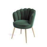 Green Color Crafted Shell Design Lounge Chair - Decor Smart
