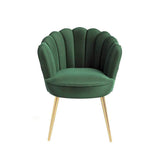 Green Color Crafted Shell Design Lounge Chair - Decor Smart