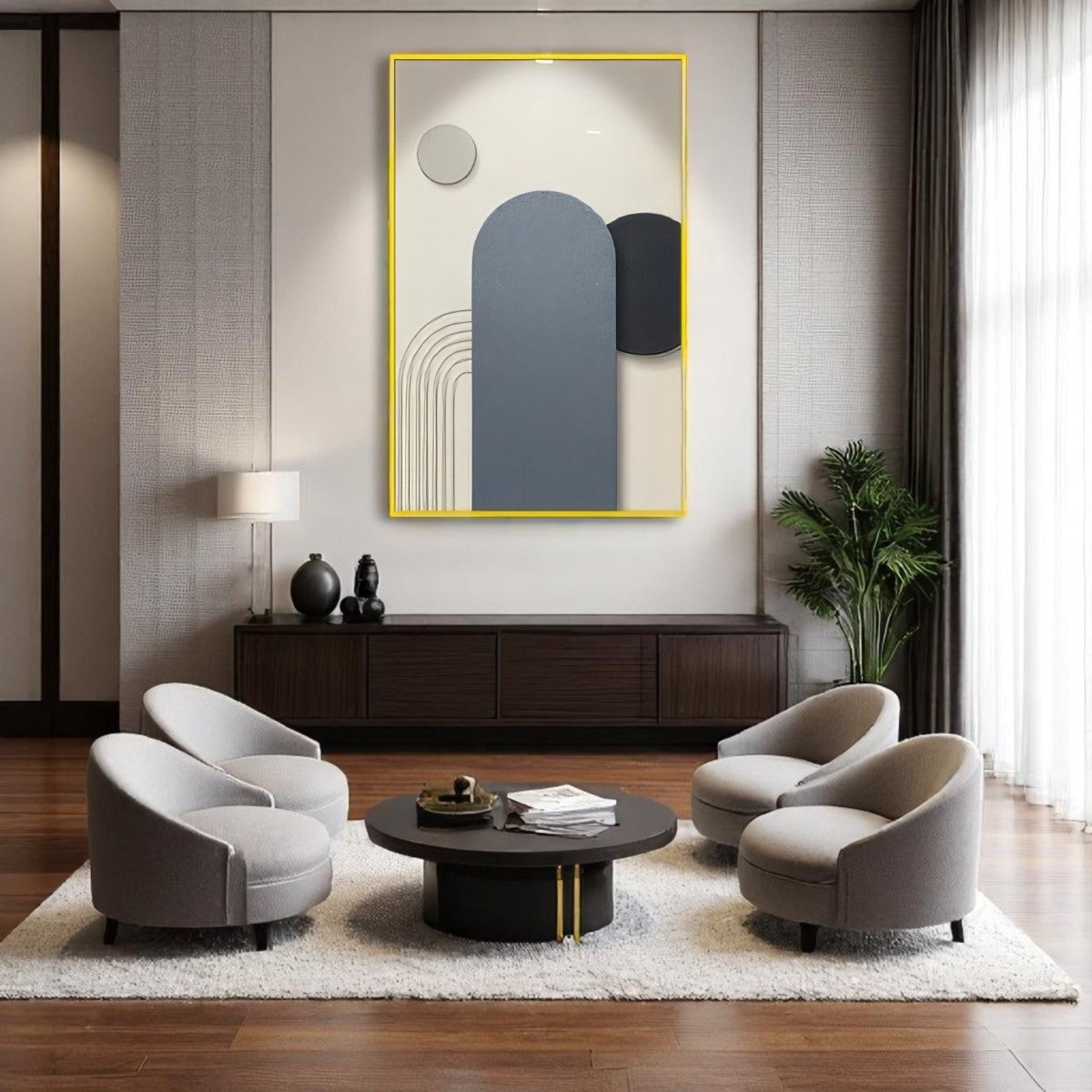 Grey and Black Tones Contemporary Abstract 3D Wall Art Home Decor
