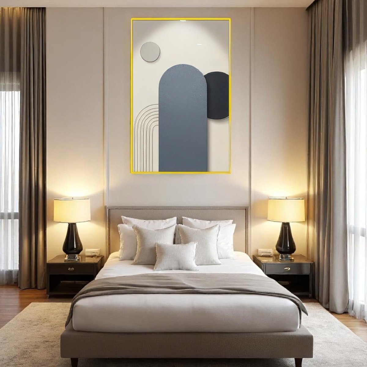 Grey and Black Tones Contemporary Abstract 3D Wall Art Home Decor