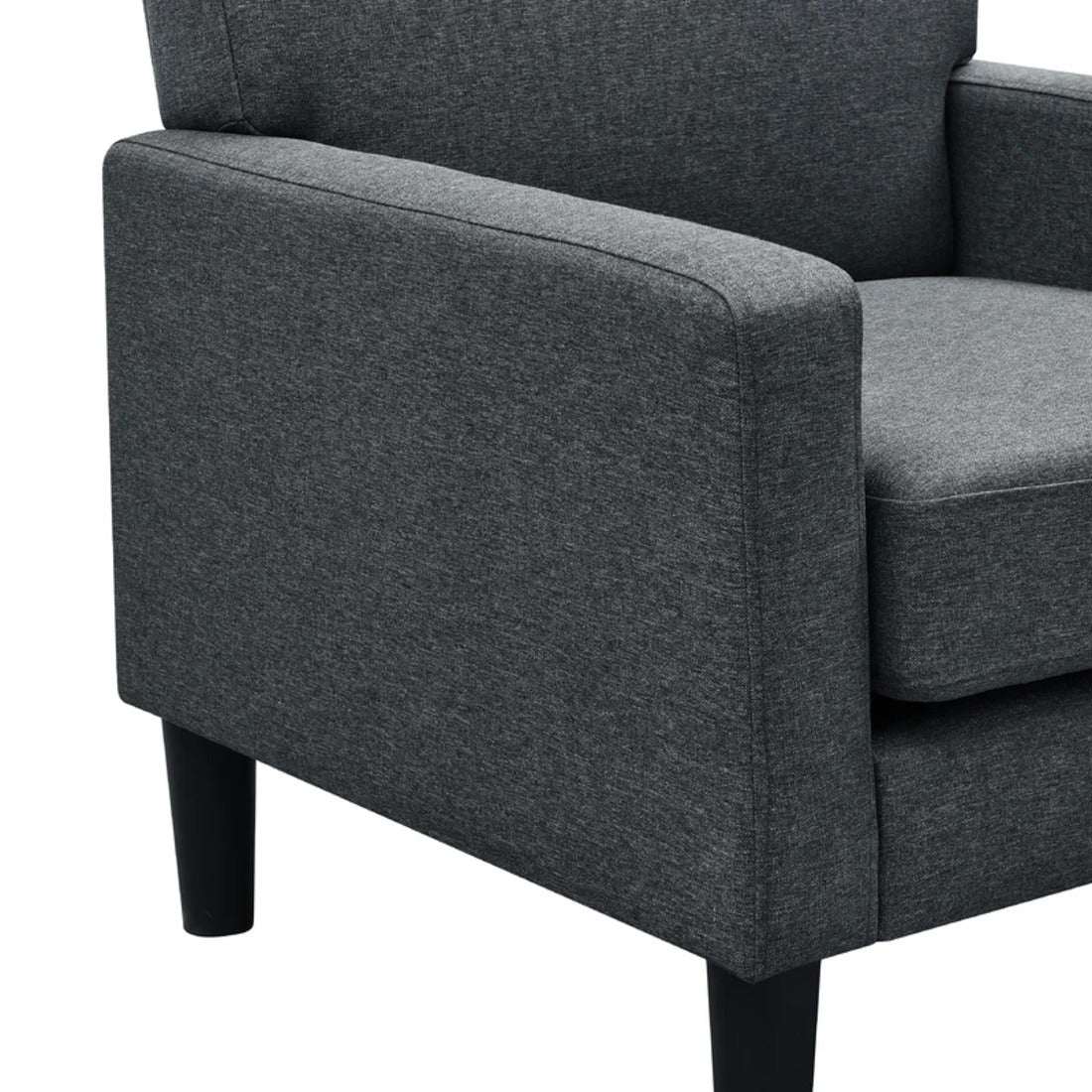 Grey Color Standard Velvet Accent Chair with Ottoman - Decor Smart