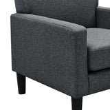 Grey Color Standard Velvet Accent Chair with Ottoman - Decor Smart