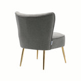 Grey Deep Cushioning Classic Velvet Accent Chair - Decor Smart