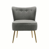 Grey Deep Cushioning Classic Velvet Accent Chair - Decor Smart