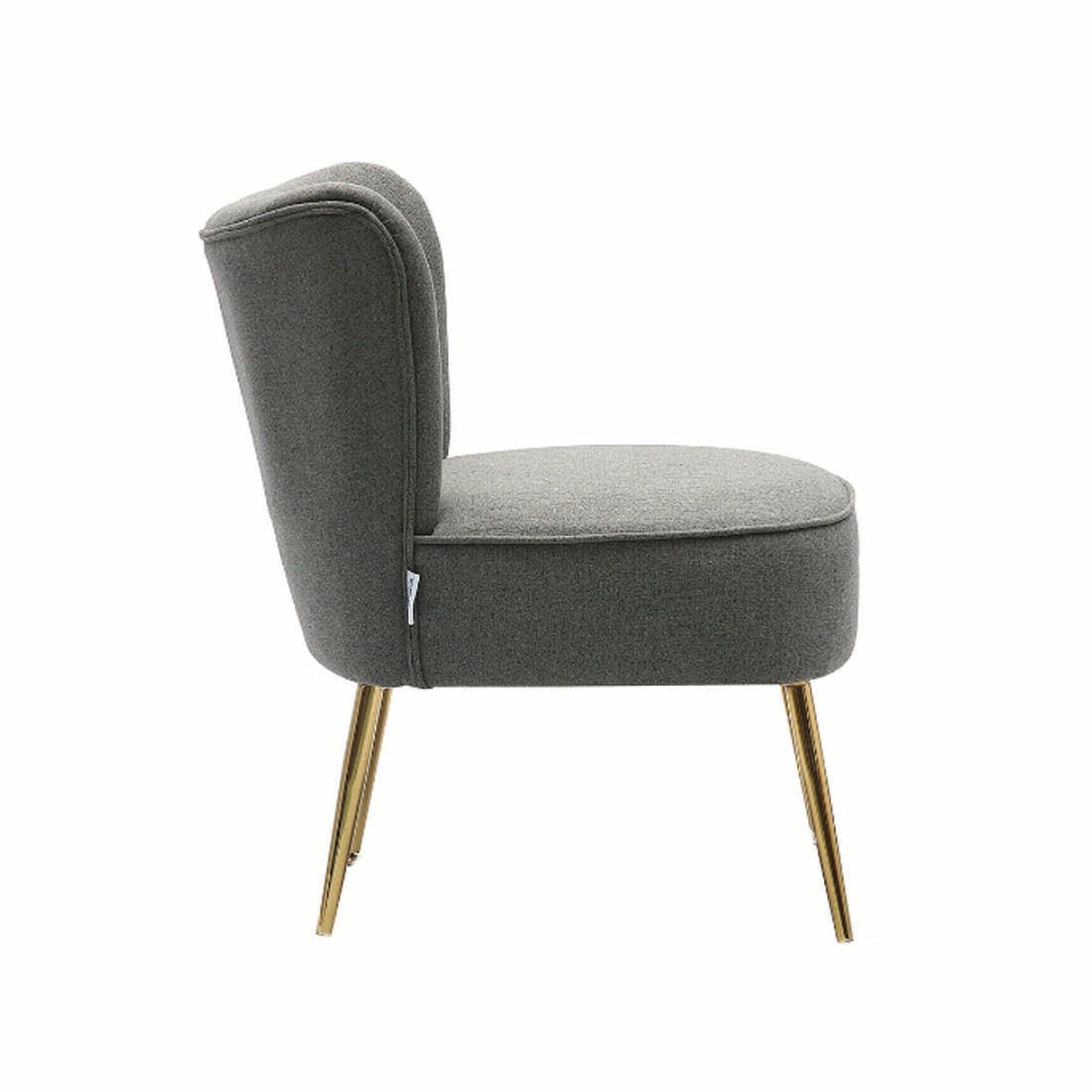 Grey Deep Cushioning Classic Velvet Accent Chair - Decor Smart