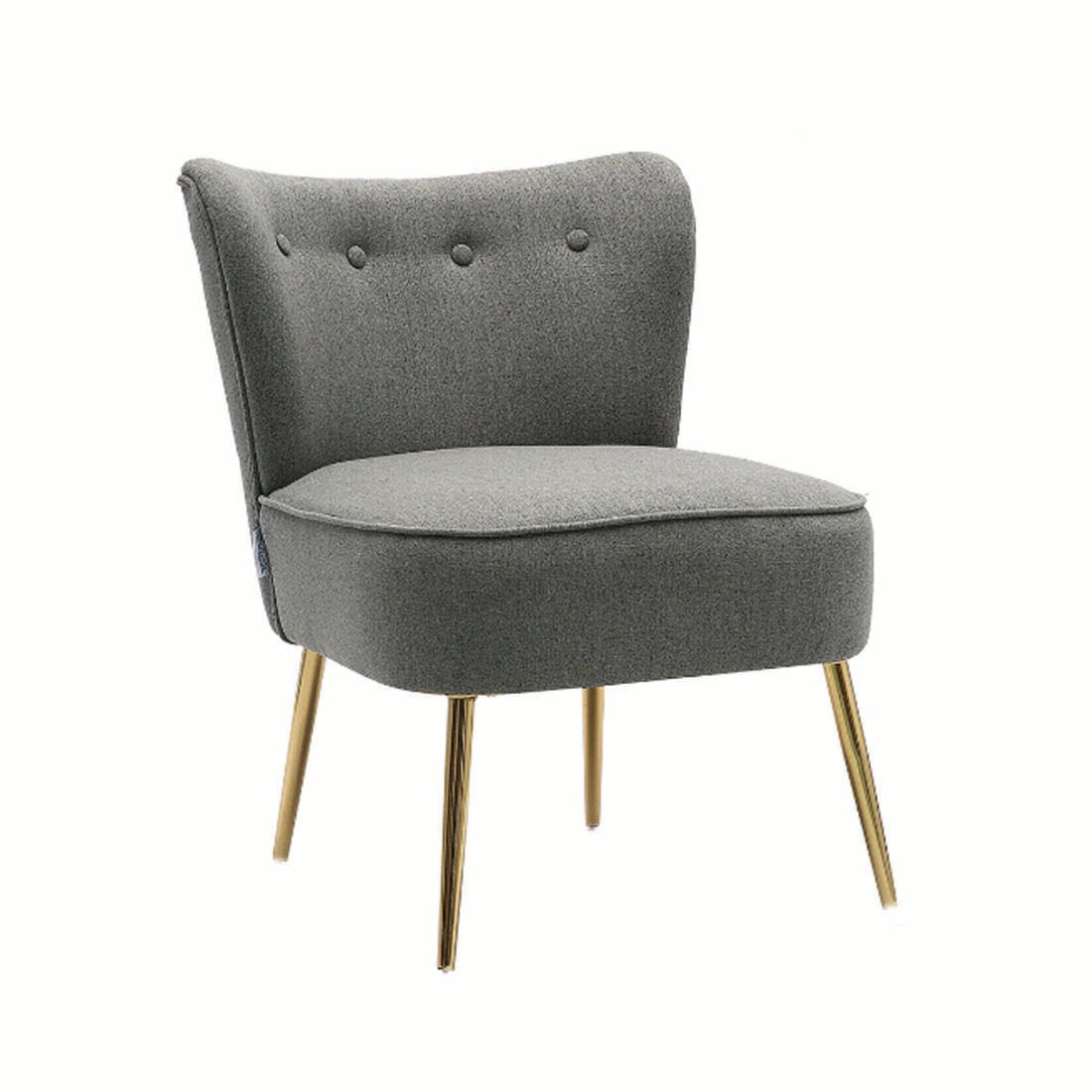 Grey Deep Cushioning Classic Velvet Accent Chair - Decor Smart