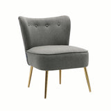 Grey Deep Cushioning Classic Velvet Accent Chair - Decor Smart