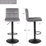 Grey Plush Feel Velvet Counter Bar Chair / Long Chair - Decor Smart