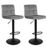 Grey Plush Feel Velvet Counter Bar Chair / Long Chair - Decor Smart