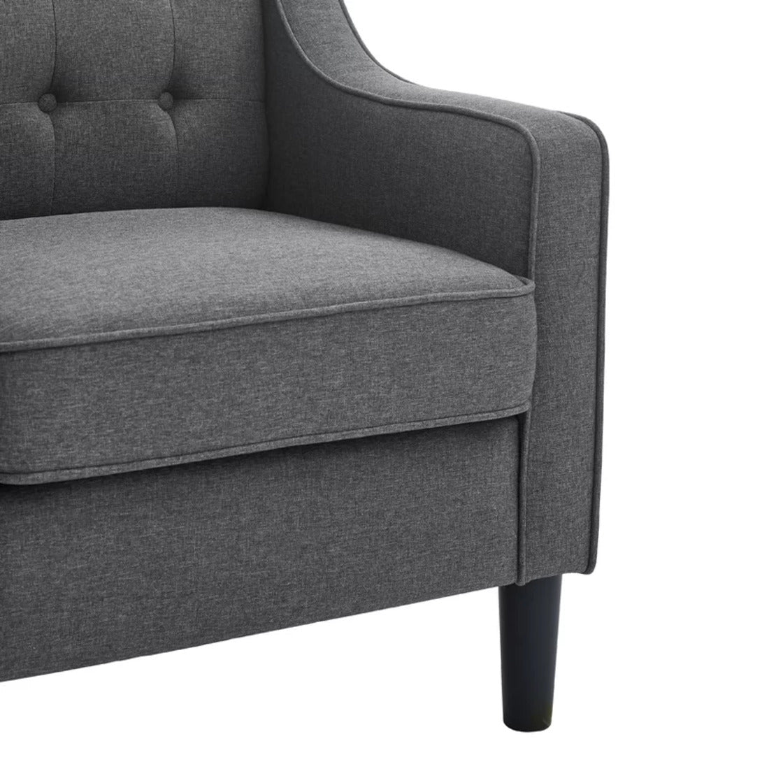 Grey Tufted Comfy Classic Lounge Accent Chair with Ottoman - Decor Smart