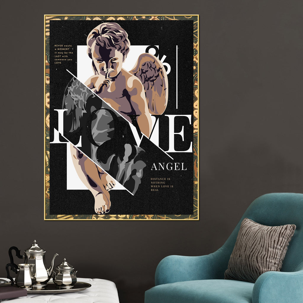 Guardian of Love Classic Cherub Design Cotton Canvas Wall Painting
