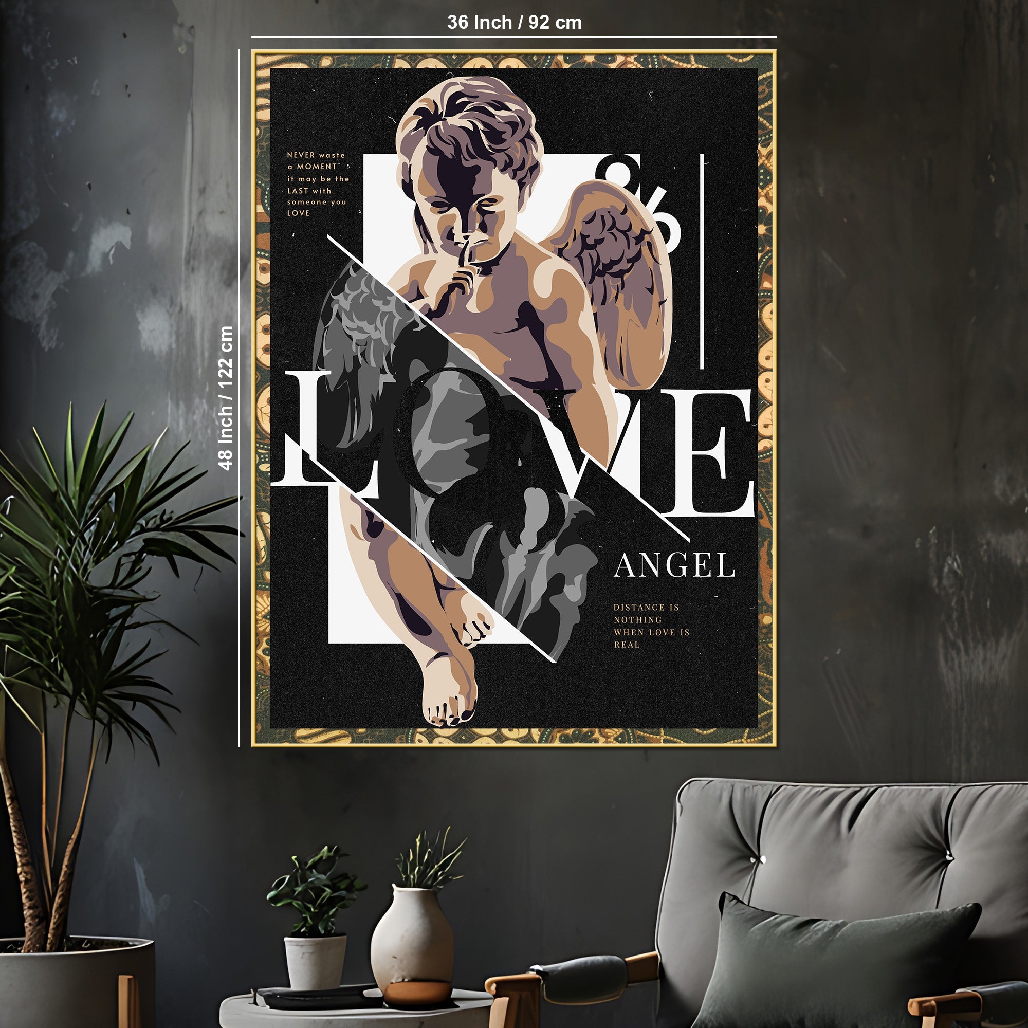 Guardian of Love Classic Cherub Design Cotton Canvas Wall Painting