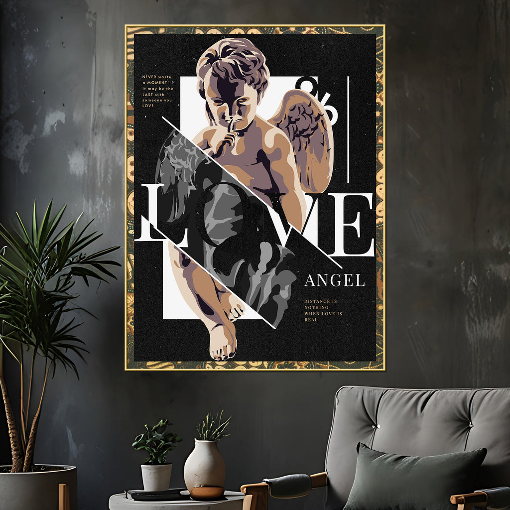 Guardian of Love Classic Cherub Design Cotton Canvas Wall Painting