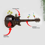 Guitar Backlit Designer Wooden Wall Shelf / Book Shelf / Night Light, Walnut Finish - Decor Smart