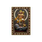 Hanuman Destroyer of illusions Floral Border Vertical Wall Painting