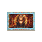 Hanuman Symbol of Strength Floral Border Canvas Wall Painting