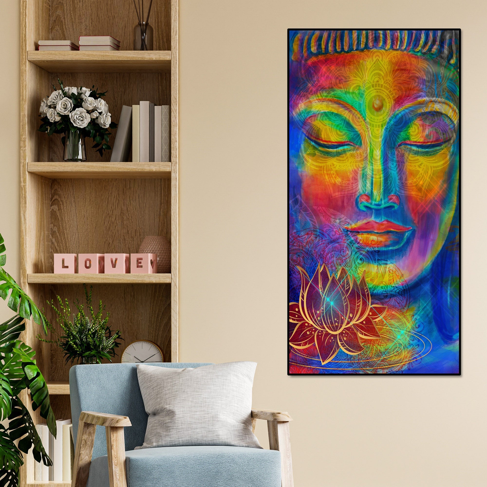 Head of Lord Buddha Canvas Wall Painting - Decor Smart