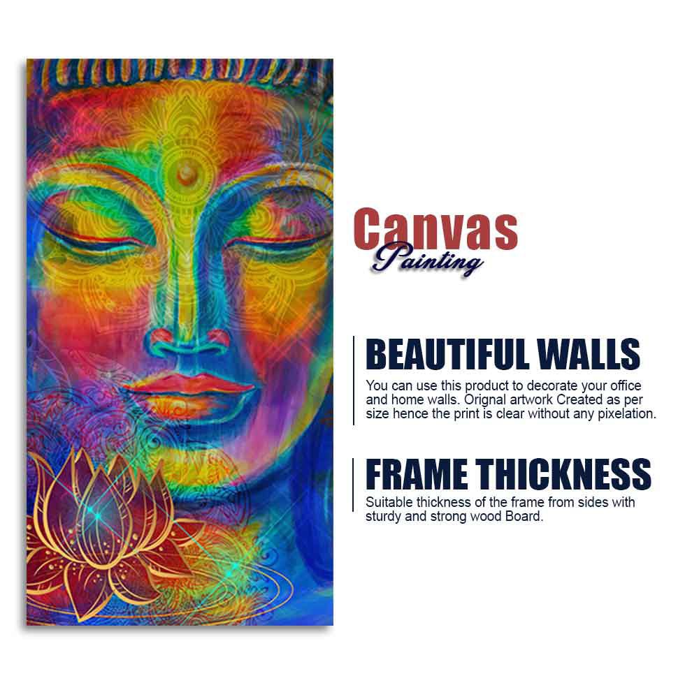 Head of Lord Buddha Canvas Wall Painting - Decor Smart