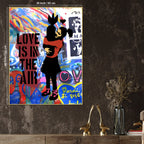 Hearts in the City Graffiti Love Cotton Canvas Wall Painting