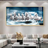 Heaven Horses Premium Acrylic Floating Wall Painting - Decor Smart